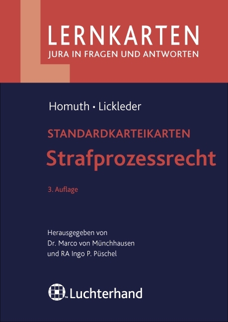 Andreas Homuth; Andreas Lickleder / Strafprozessrecht - Andreas Homuth, Andreas Lickleder